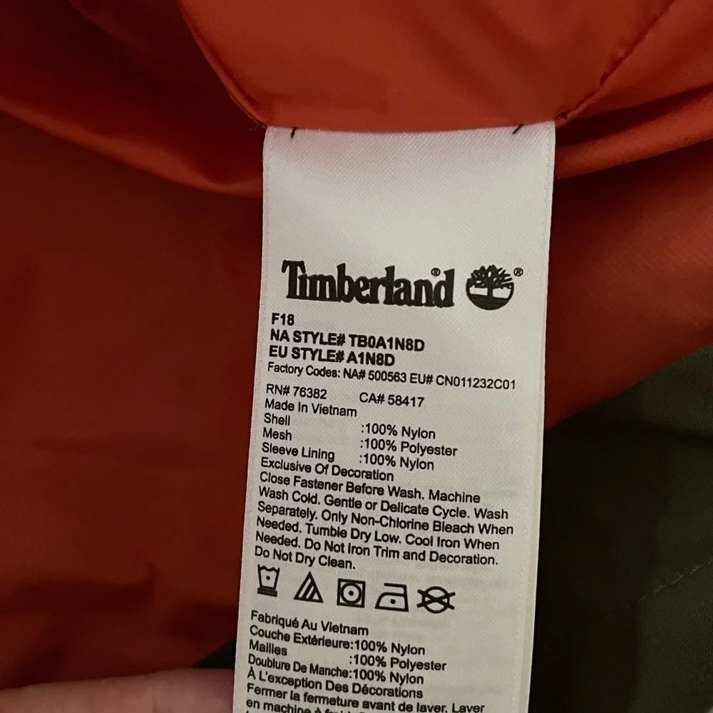 NWOT Timberland Men’s Ecoriginal Anorak Size Medium - Picture 6 of 8